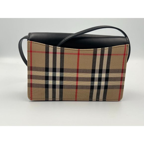 Burberry Hampshire Canvas Compact Leather Check Pattern Shoulder/Crossbo… - Picture 2 of 13